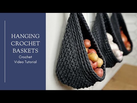 PDF Pattern Crochet basket Easy crochet pattern Hanging fruit basket  Crochet tutorial Kitchen storage Wall decor Gift