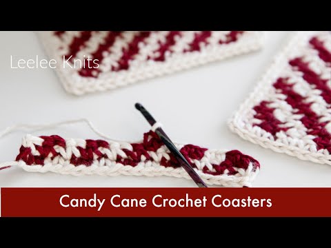 Candy Cane Coasters Crochet Pattern - Leelee Knits