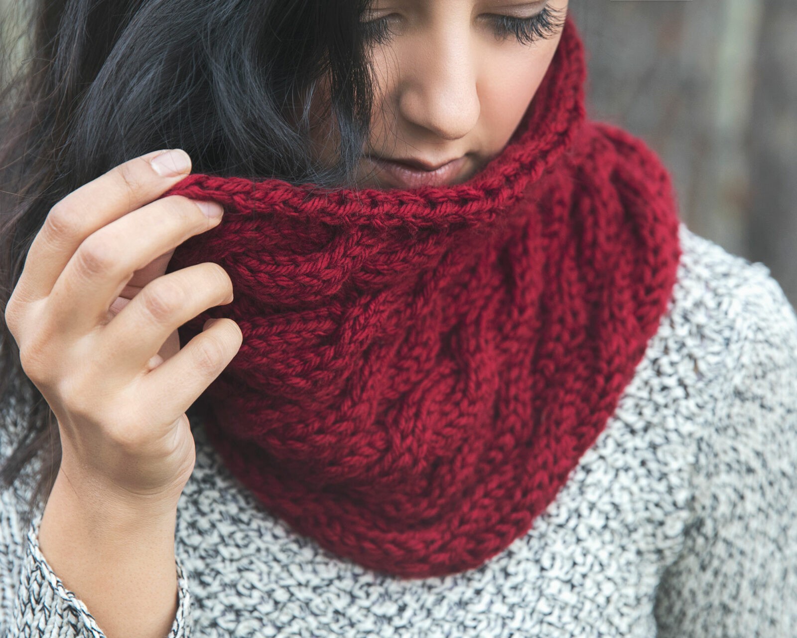 Chunky Knit Cable Cowl / Snood / Snood Scarf / Winter Scarf