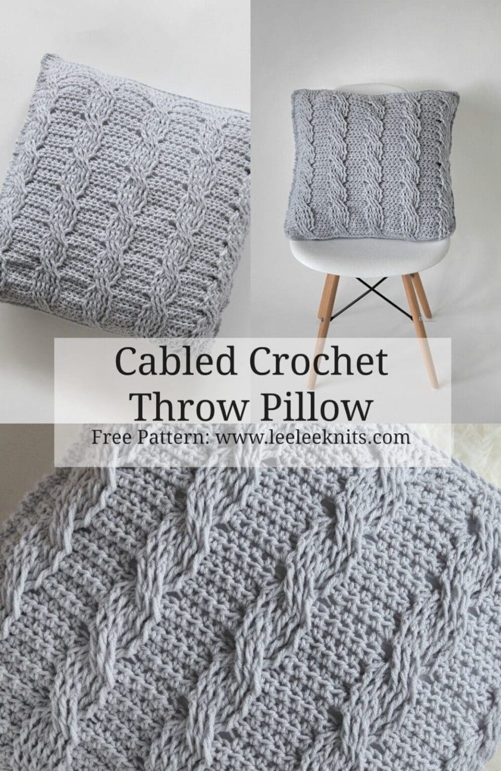Crochet Cabled Throw Pillow Pattern Leelee Knits