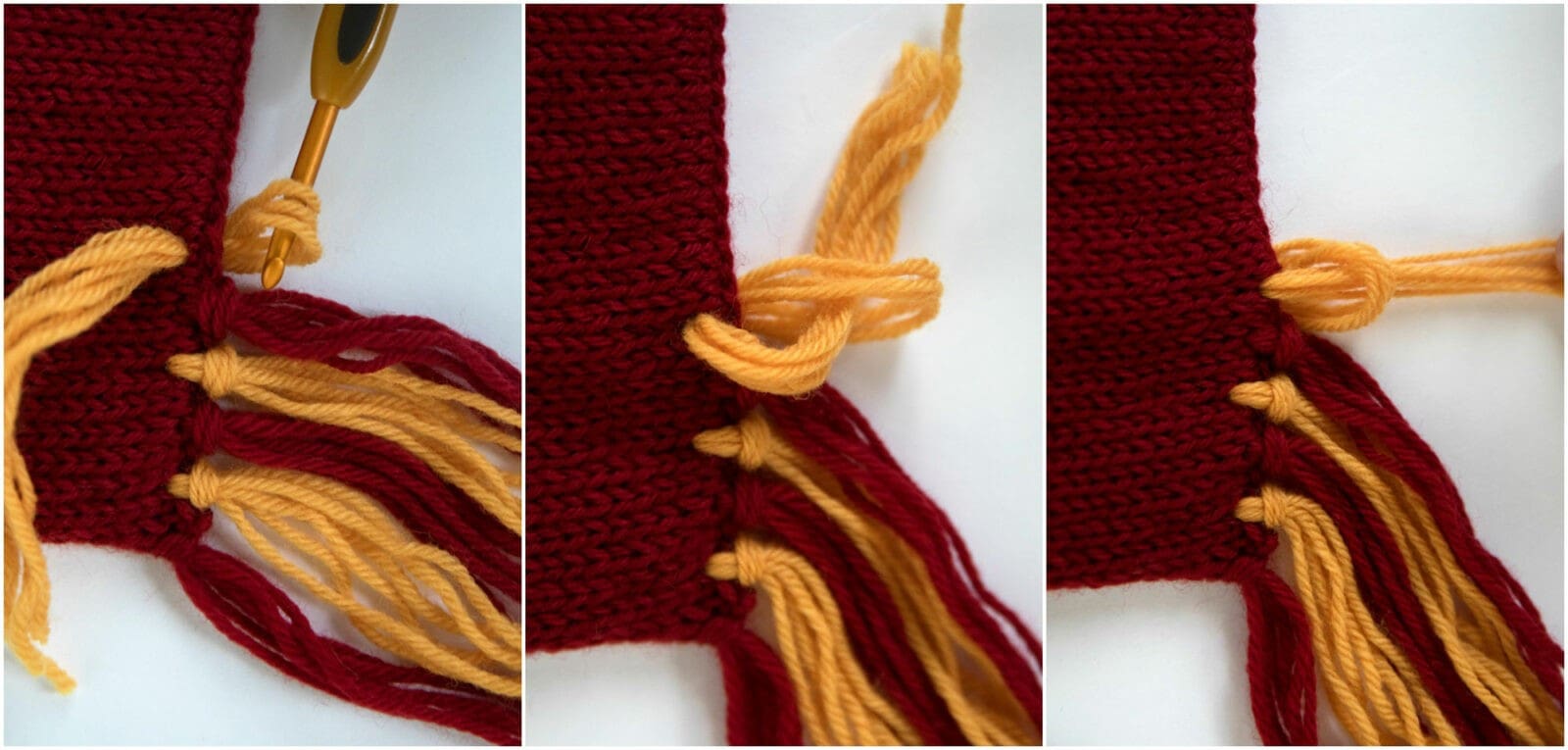 Sweatered Mary's Gifts - Next up on loom knitting, a Gryffindor scarf. I  figured out the colour change! All these new skills I'm learning during  this #StayAtHome quarantine. What's on your hook