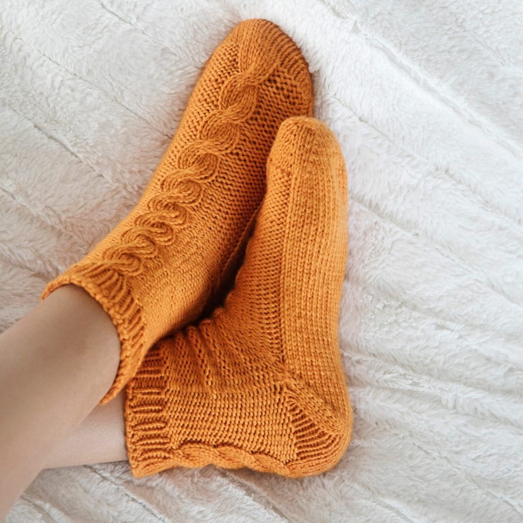 Simple Cable Knit Socks Leelee Knits