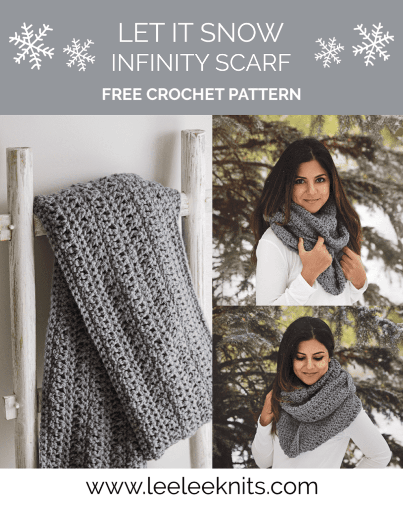 Let it Snow Infinity Scarf - Free Crochet Pattern - Leelee Knits
