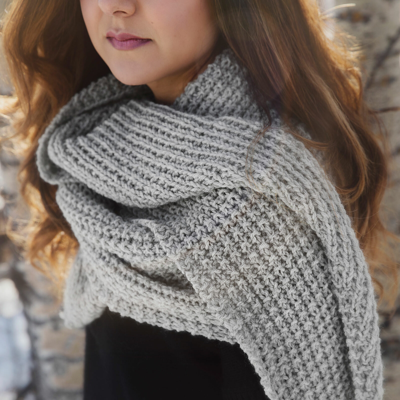 Classic Knit Blanket Scarf - Leelee Knits