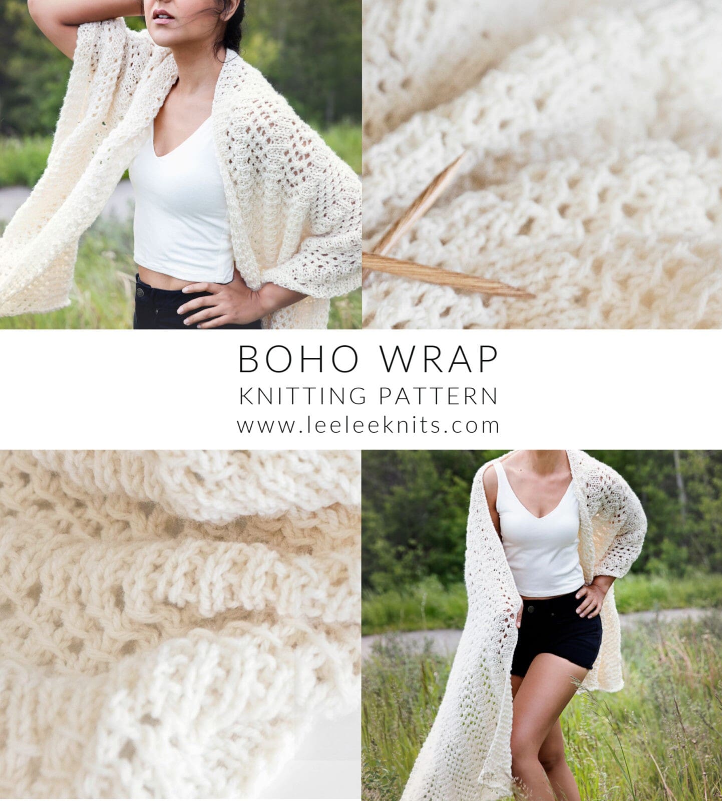 Knitted Wrap Pattern for a Bohemian Inspired Shawl - Leelee Knits