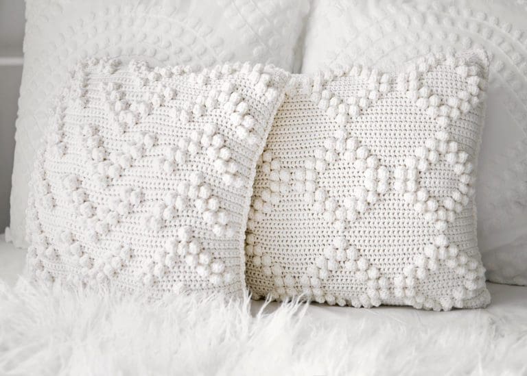 Crochet Bobble Stitch Pillow Covers Pattern - Leelee Knits