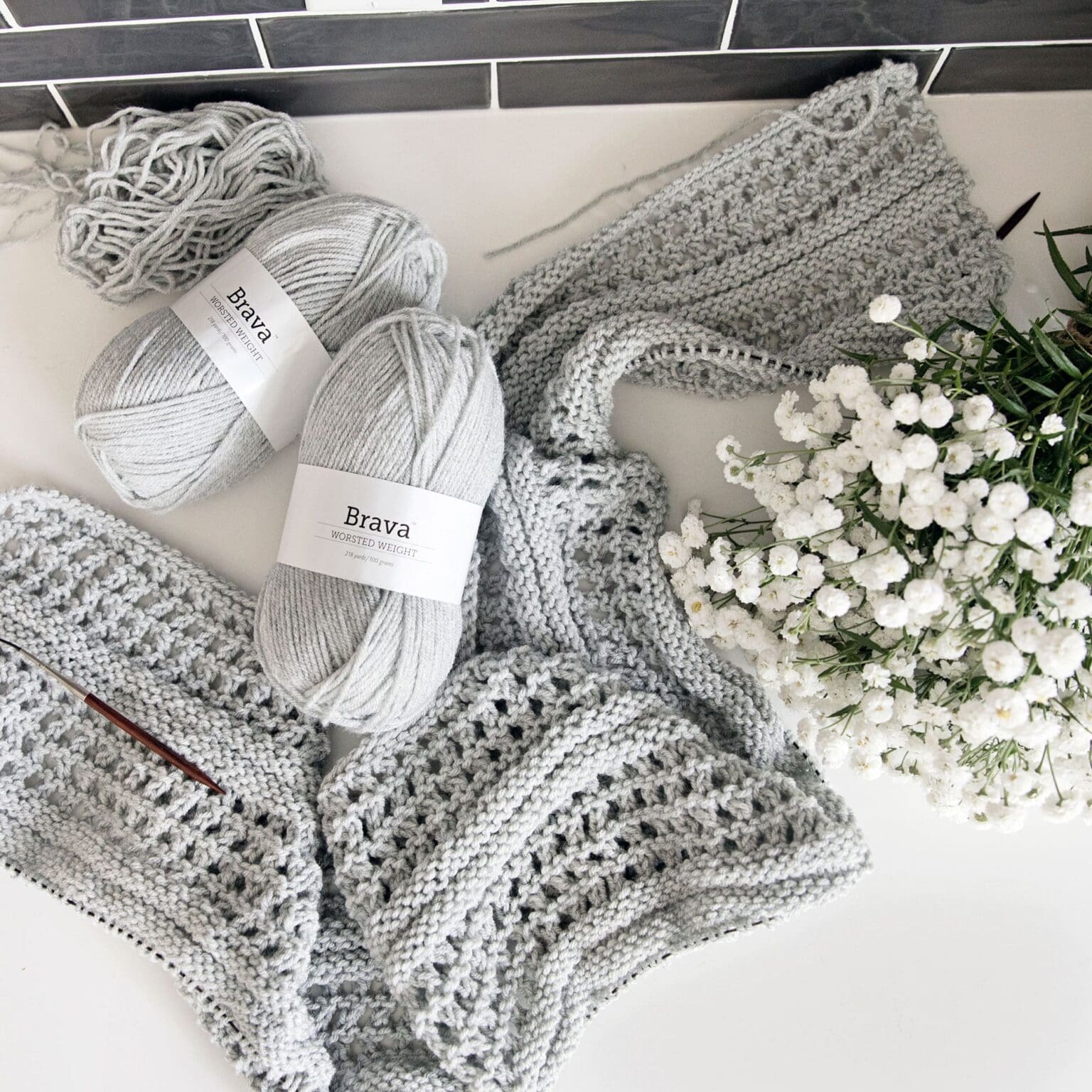 Easy Knitting Lace Pattern Zen Throw Blanket Leelee Knits