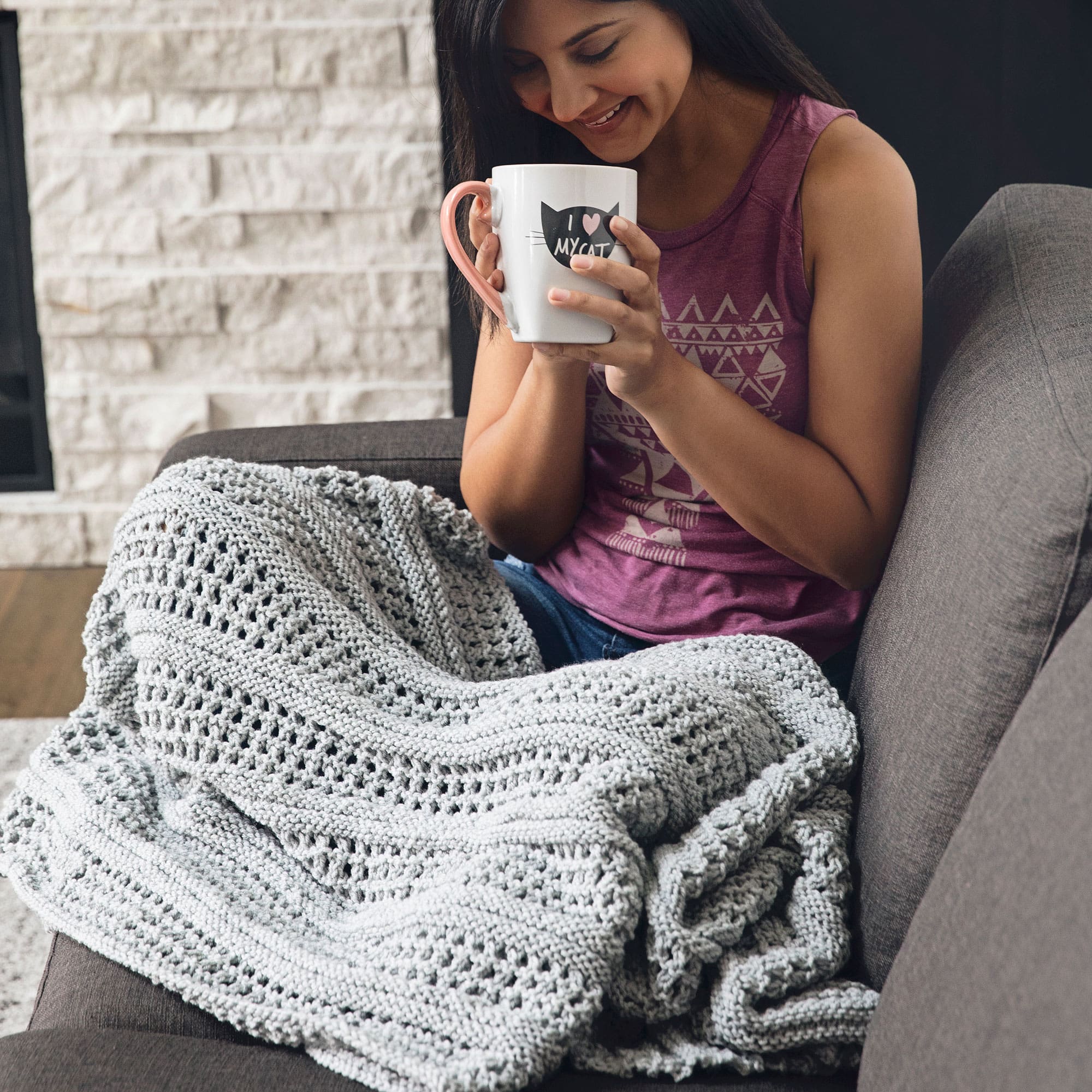 Easy Knitting Lace Pattern Zen Throw Blanket Leelee Knits
