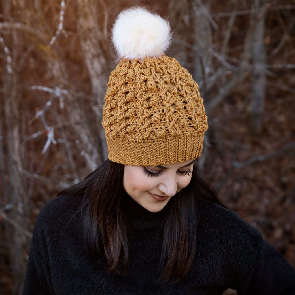 The Harvest Beanie Crochet Hat Pattern Top View
