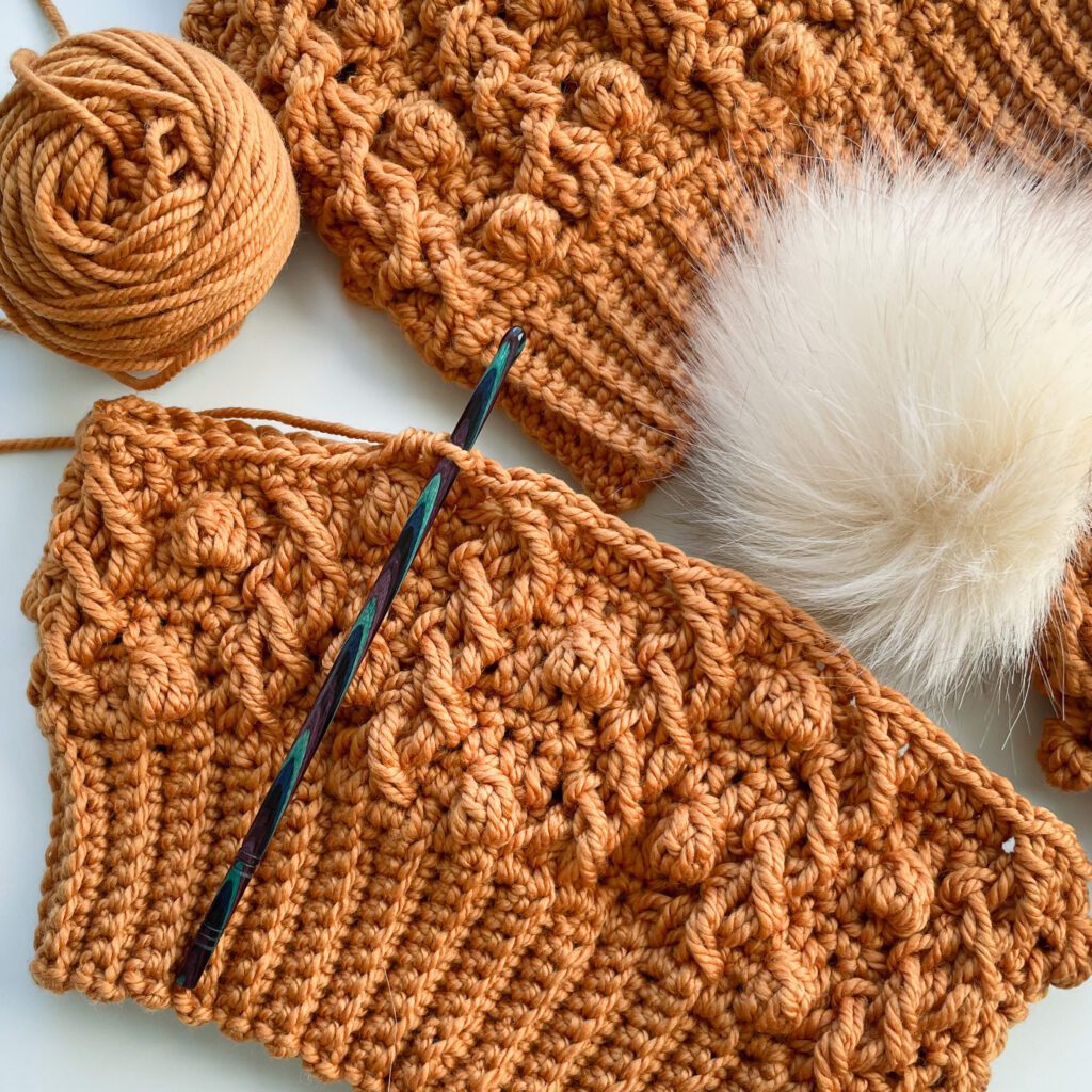 The Harvest Beanie Crochet Hat Pattern In Progress