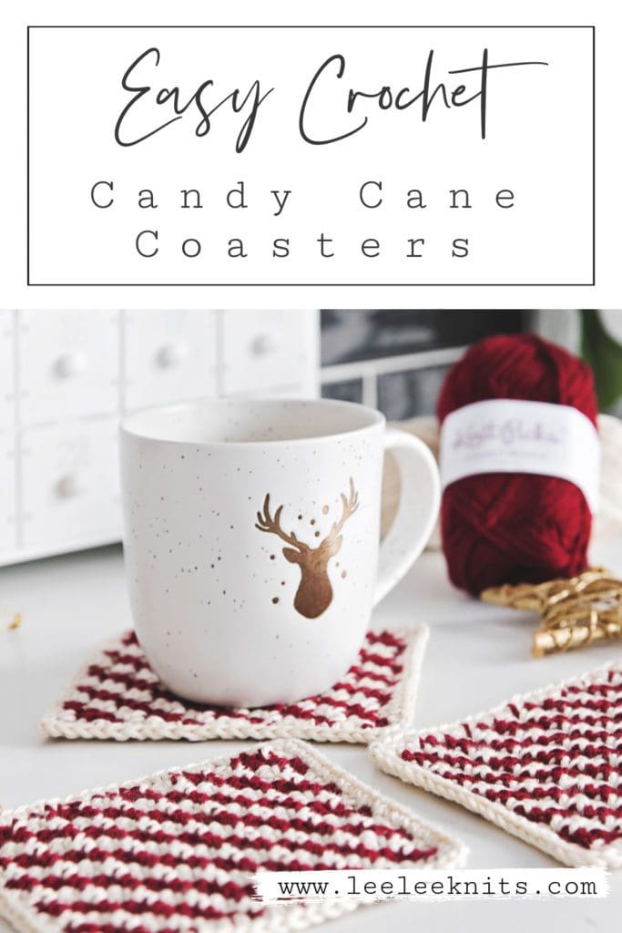 Candy Cane Coasters Crochet Pattern Leelee Knits