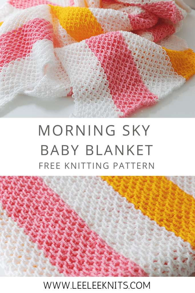 Morning Sky Striped Baby Blanket Knitting Pattern - Leelee Knits