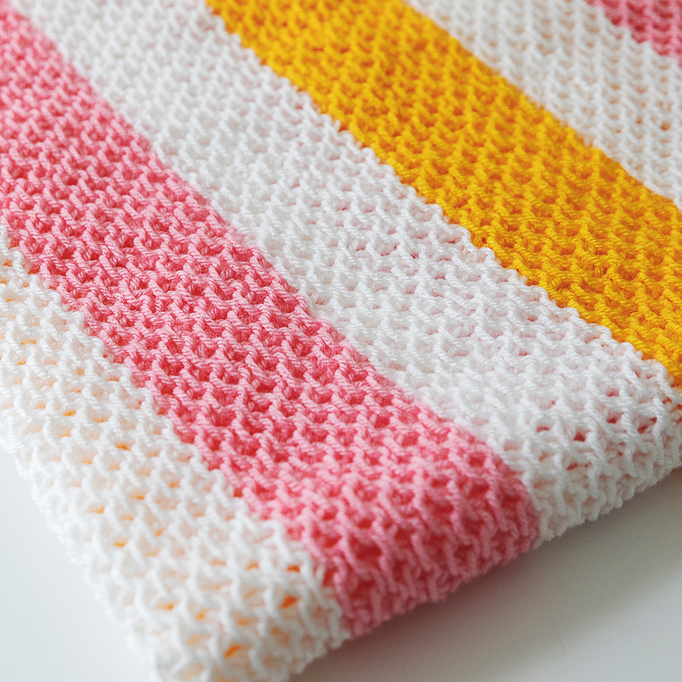 Striped Baby Blanket Knitting Pattern