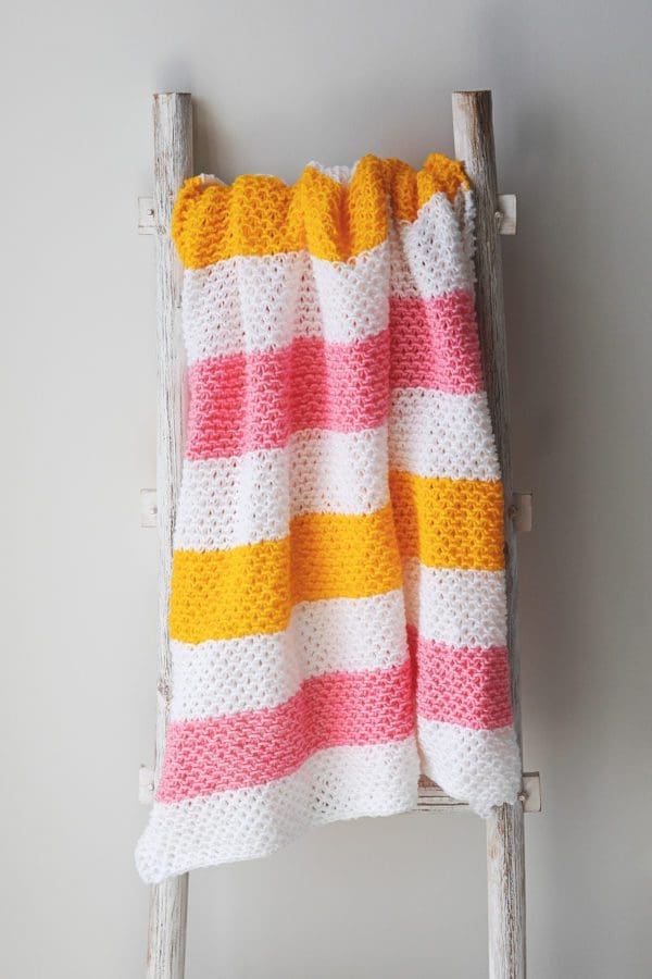 Morning Sky Striped Baby Blanket Knitting Pattern - Leelee Knits