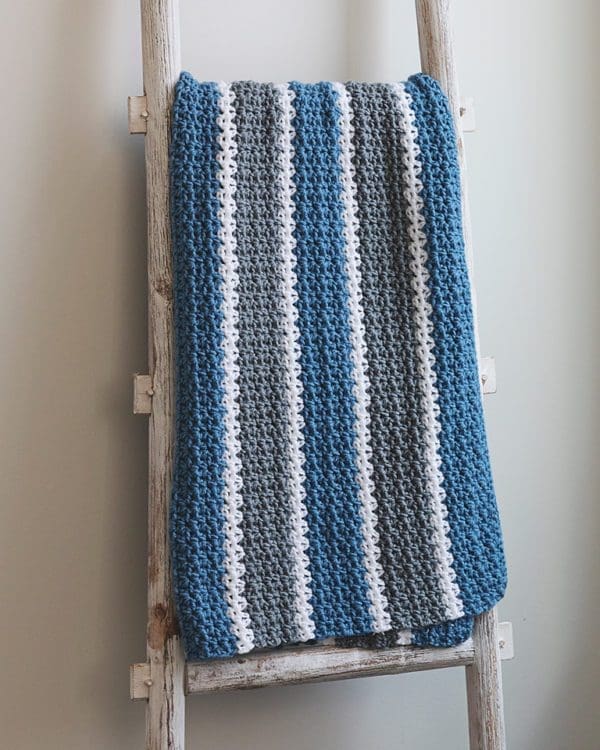 Cloudburst Striped Crochet Baby Blanket Pattern - Leelee Knits