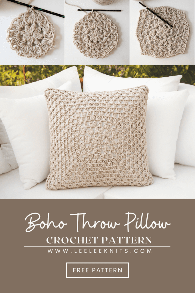 Boho Throw Pillow Crochet Pattern - Leelee Knits