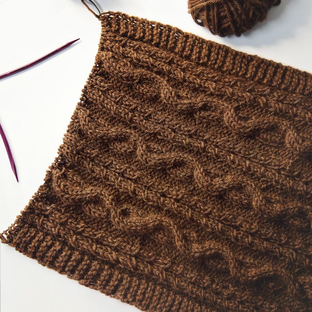 Cable Knit Scarf Pattern in progress